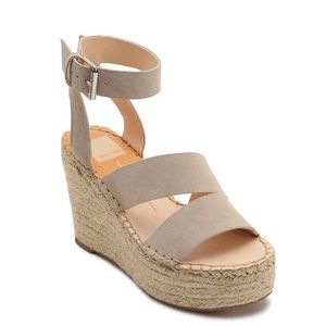 Beige Espadrille wedge sandals